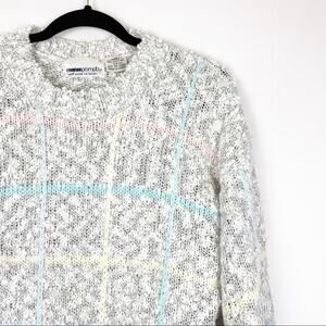 ⭐Impromptu White & Pastel Striped Oversize Sweater